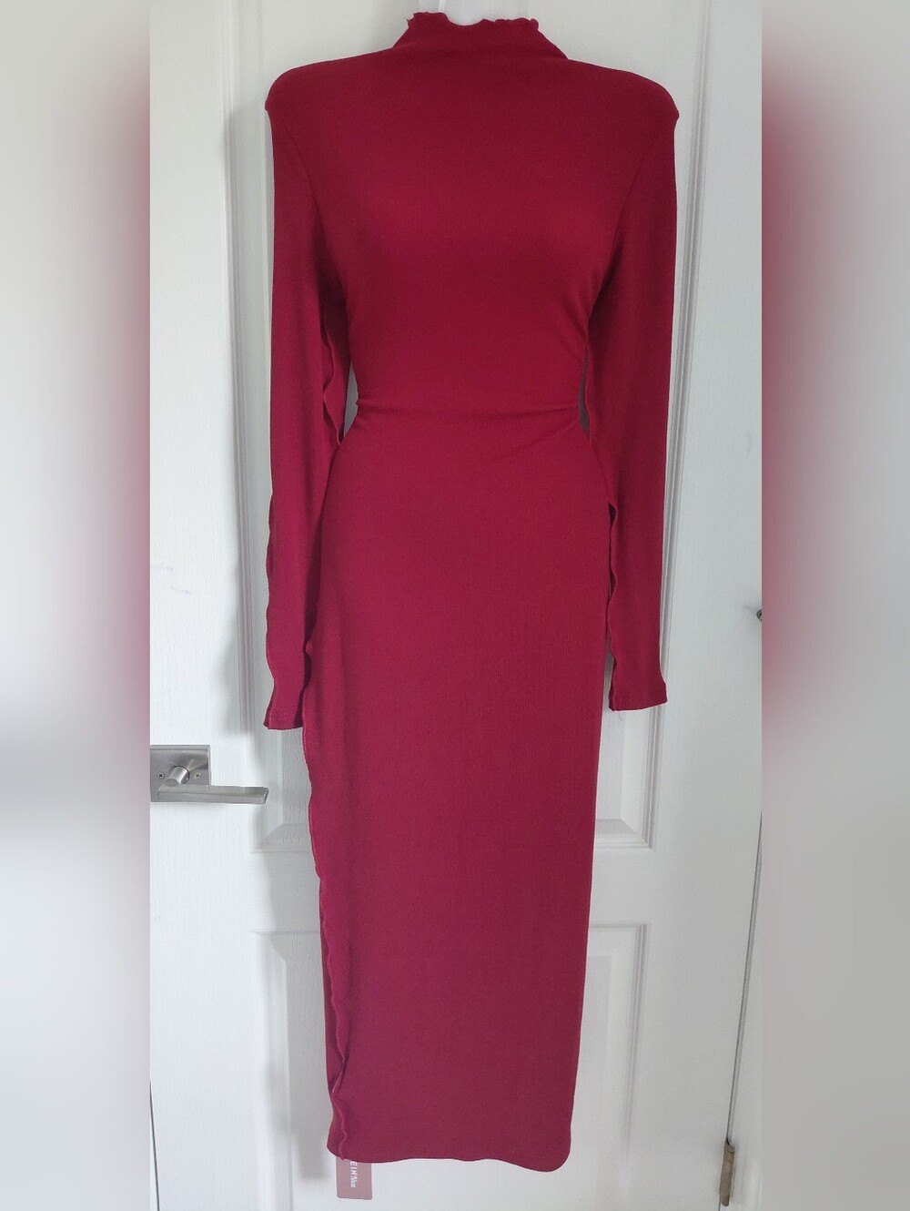 SHEIN Turtle Neck Long Sleeve Midi Bodycon Dress